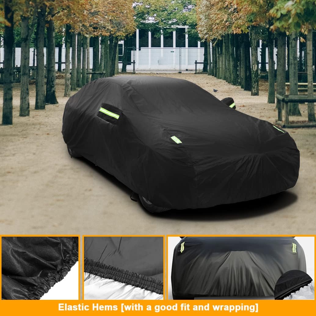 Waterproof All Weather Car Cover Compatible with Jeep Wrangler 4 Dr 2025-2007, Custom Snow Rain Sun UV Outdoor Cover with Cotton Lining for Wrangler Unlimited 4 Door JL JK, Heavy Duty Covers