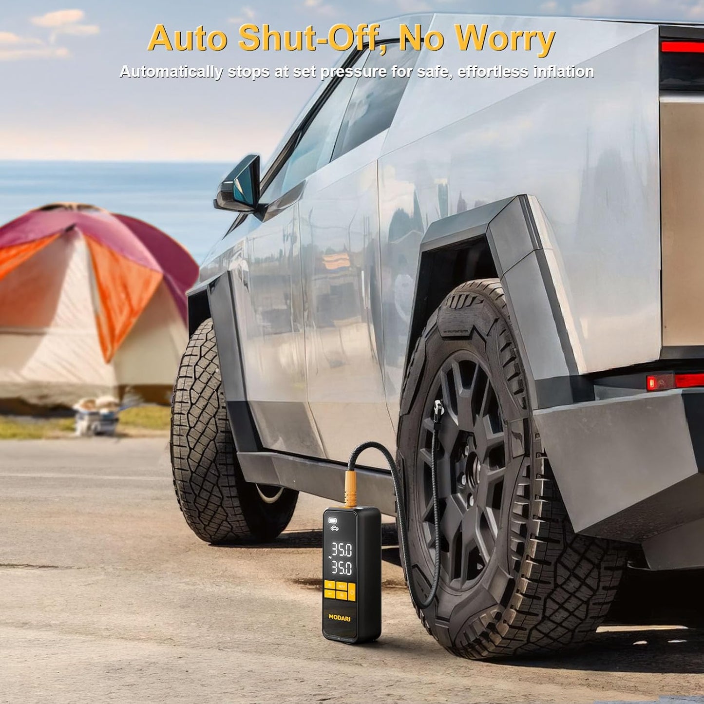 Tire Inflator Portable Air Compressor, 5X Faster 160 PSI Portable Tire Inflator for Car with Carrying Case, Built-in Magnetic Storage, Auto Shut-Off Cordless Air Pump for Car Tires, SUV, Truck