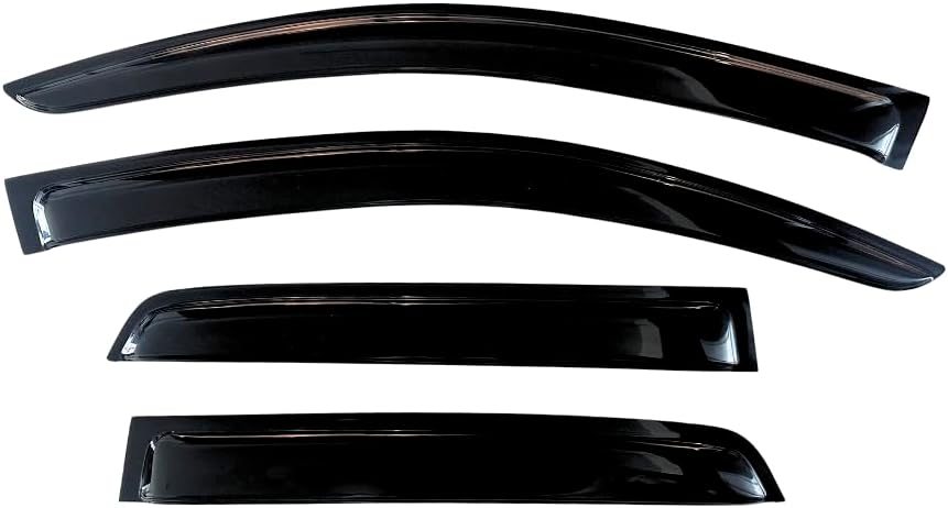 KPY Window Visor Compatible with 2005-2015 Toyota Tacoma Double Cab, 4PC Rain Guard Side Vent Deflectors Tape-On Mugen Style, 2005 2006 2007 2008 2009 2010 2011 2012 2013 2014 2015 (Double Cab Only)