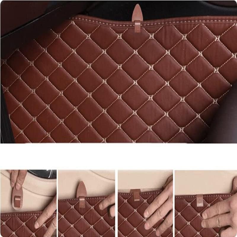 Custom All-Weather Protection Luxury Leather Floor Mats for Cars SUVs Trucks According Anti-Slip Leather Floor mats ﻿ (33, Wine red and Black)