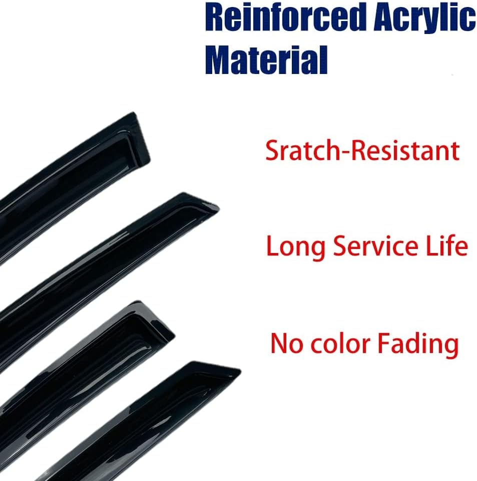 94459 Side Window Wind Vent Deflector,4pcs Outside Mount Style Shade Sun Rain Guards Set,Dark Smoke Nice Window Visor fit for 2002-2006 Honda CR-V