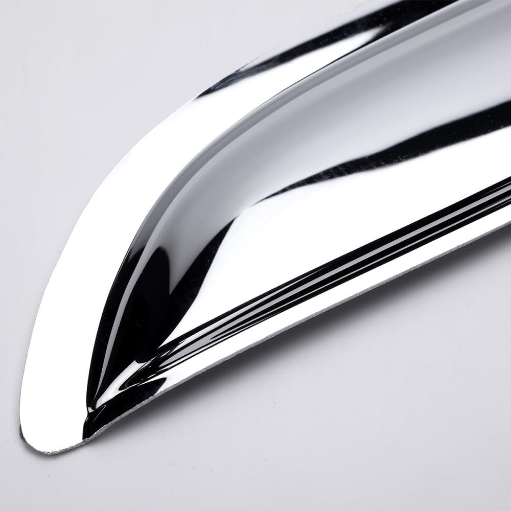 94953Y Chrome Side Window Visor Wind Vent Deflector for 1999-2016 Ford F-250/F-350/F-450/F-550 Super Duty SuperCrew Cab with 4 Full Size Doors,4pcs Outside Mount Style Shade Sun Rain Guards