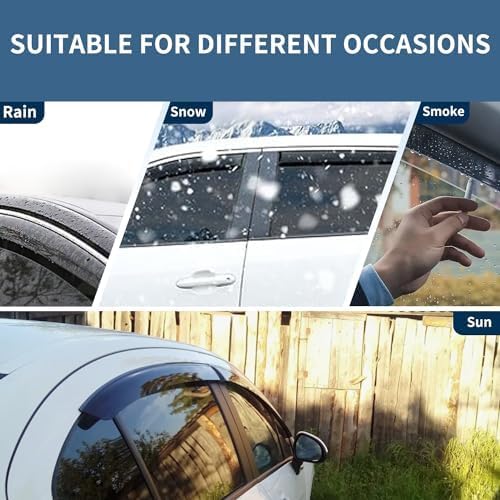 Rain Guards Fits for 2021-2024 Toyota Sienna, Outside Mount Side Window Wind Deflectors, Smoke Tinted Vent Window Visors Shield 2021 2022 2023 2024
