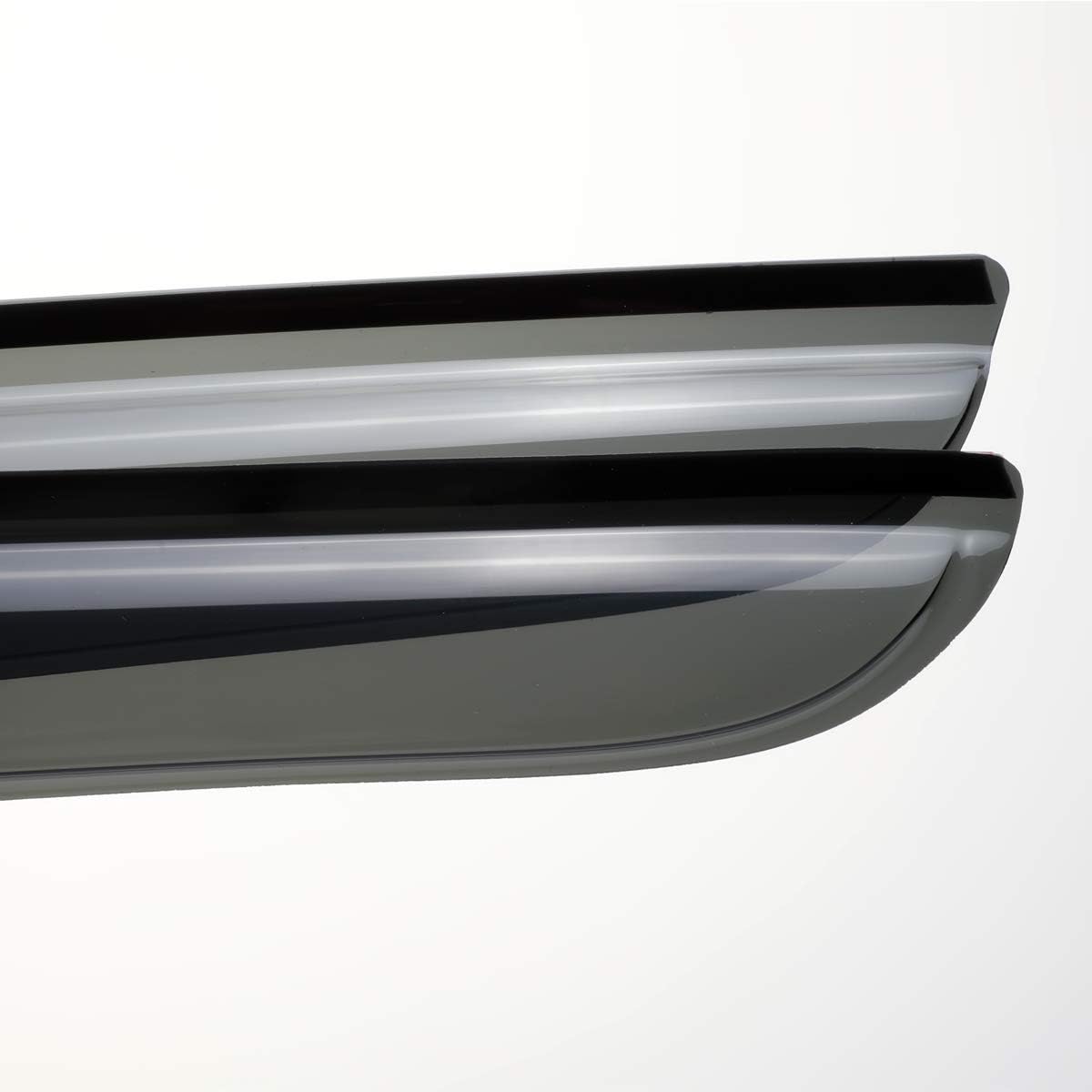 4pcs Original Outside Mount Style Window Rain Guards Shield Side Wind Deflectors Dark Smoke Nice Looking Vent Window Visors Fit for 2016-2022 Toyota Prius 94638
