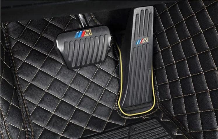 Custom All-Weather Protection Leather Car Floor Mats for Cars Sedan SUV Sports Car Waterproof Floor Mat (Black Yellow)