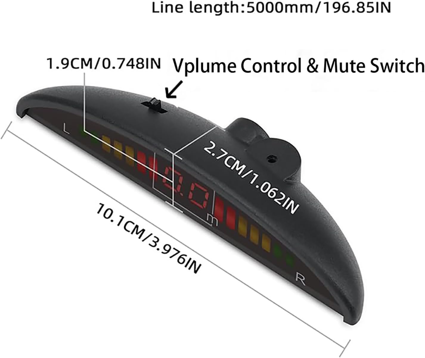 Pickup Truck Backup Radar System - Four 5.95m Sensors for Rear Installation, Compatible with Front Bumper Mounting - Enhance Safety & Visibility（White）