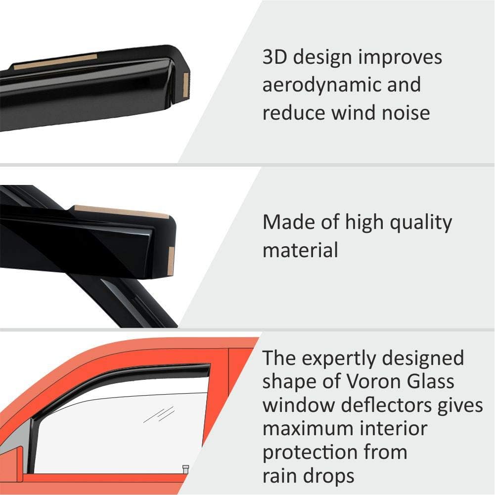 Voron Glass in-Channel Extra Durable Rain Guards for Lexus GX 2010-2023, Window Deflectors, Vent Window Visors, 4 Pieces - 200828