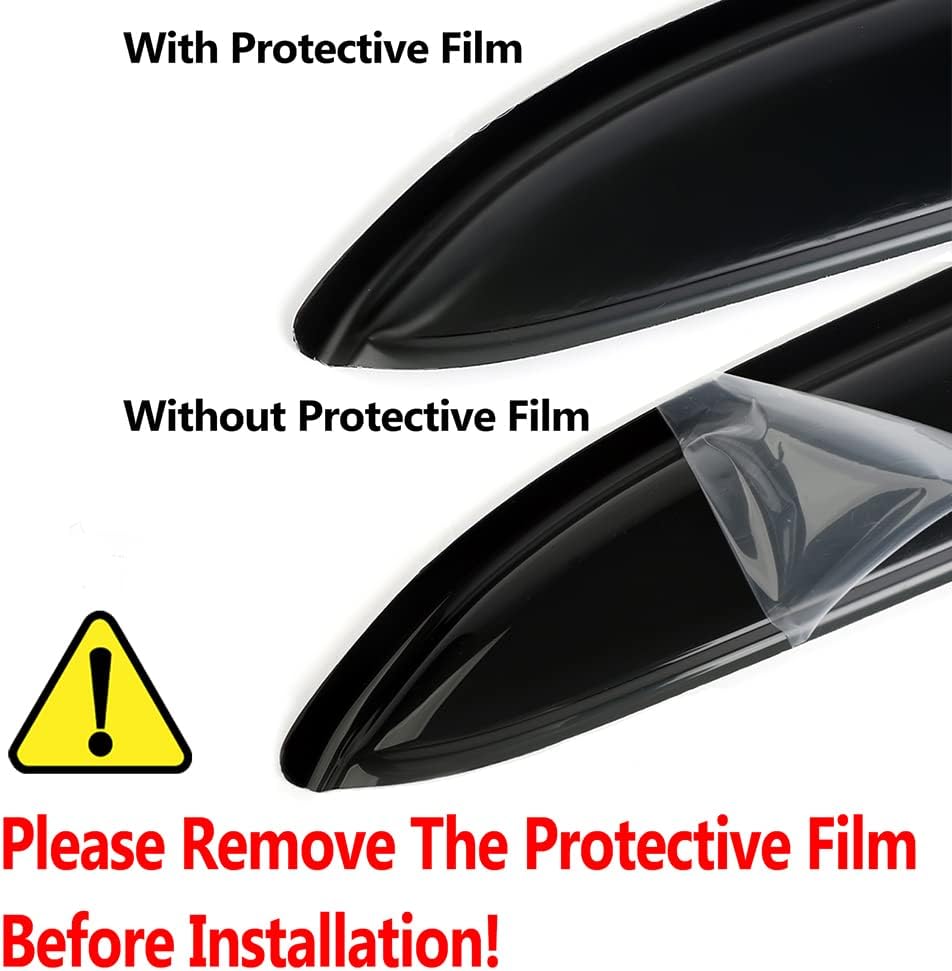 94531 Side Window Visors Wind Vent Deflector,4pcs Outside Mount Tape-On Dark Smoke Nice Sun Rain Guards Set for 2015-2020 Cadillac Escalade/Chevy Tahoe/GMC Yukon