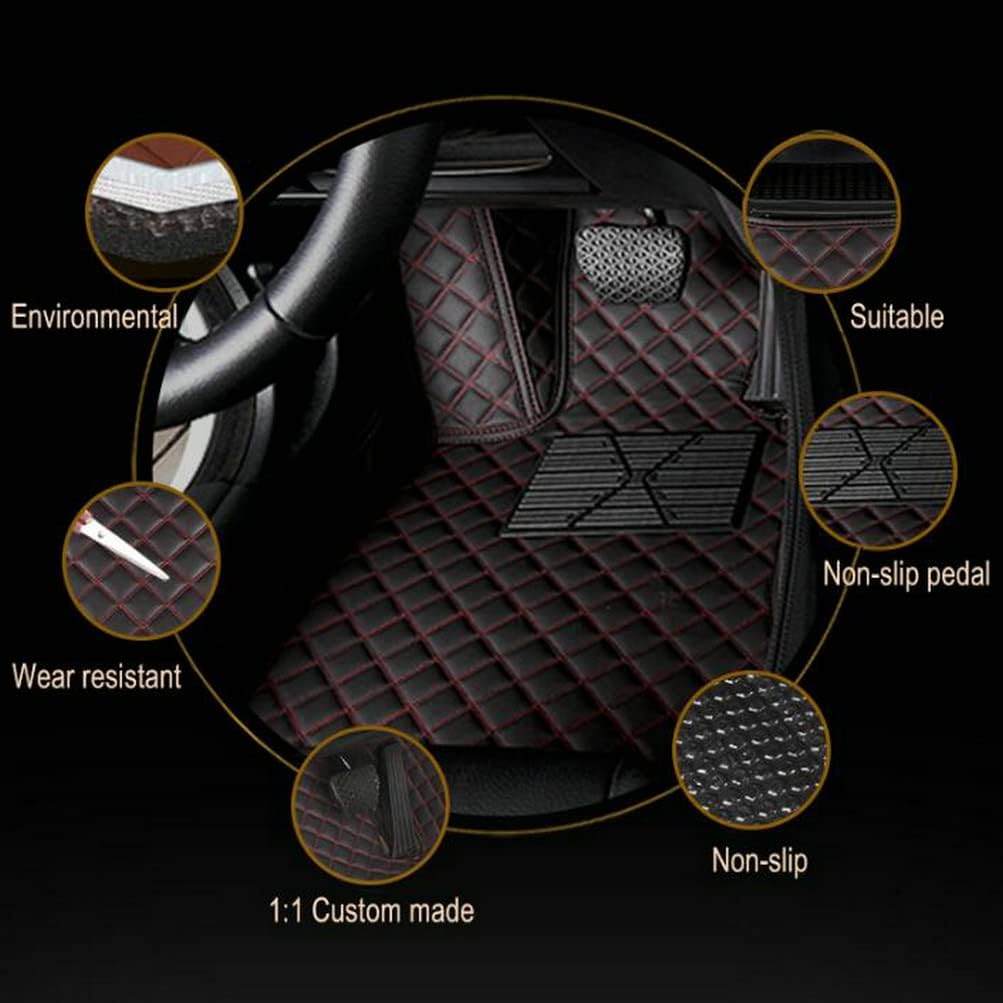 Custom Colors Car Floor Mats Black Pink for 99.9% Sedan SUV Sports， All-Weather Liners Car Floor mat，Luxury Leather Automotive Floor Mats (Black and Yellow,3D Floor Mats)