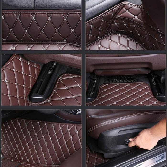 Customized Personalized car Floor mats, All-Weather Luxury car Floor mats, Waterproof and Anti Slip Leather car Floor mat Lining, 95% Customized car, Truck, and SUV Floor mats (Red Diamond)