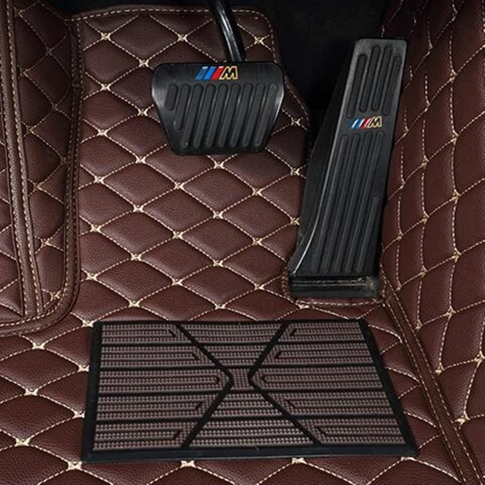 Custom All-Weather Protection Luxury Leather Floor Mats for Cars SUVs Trucks According Anti-Slip Leather Floor mats ﻿ (43,Striped Black)