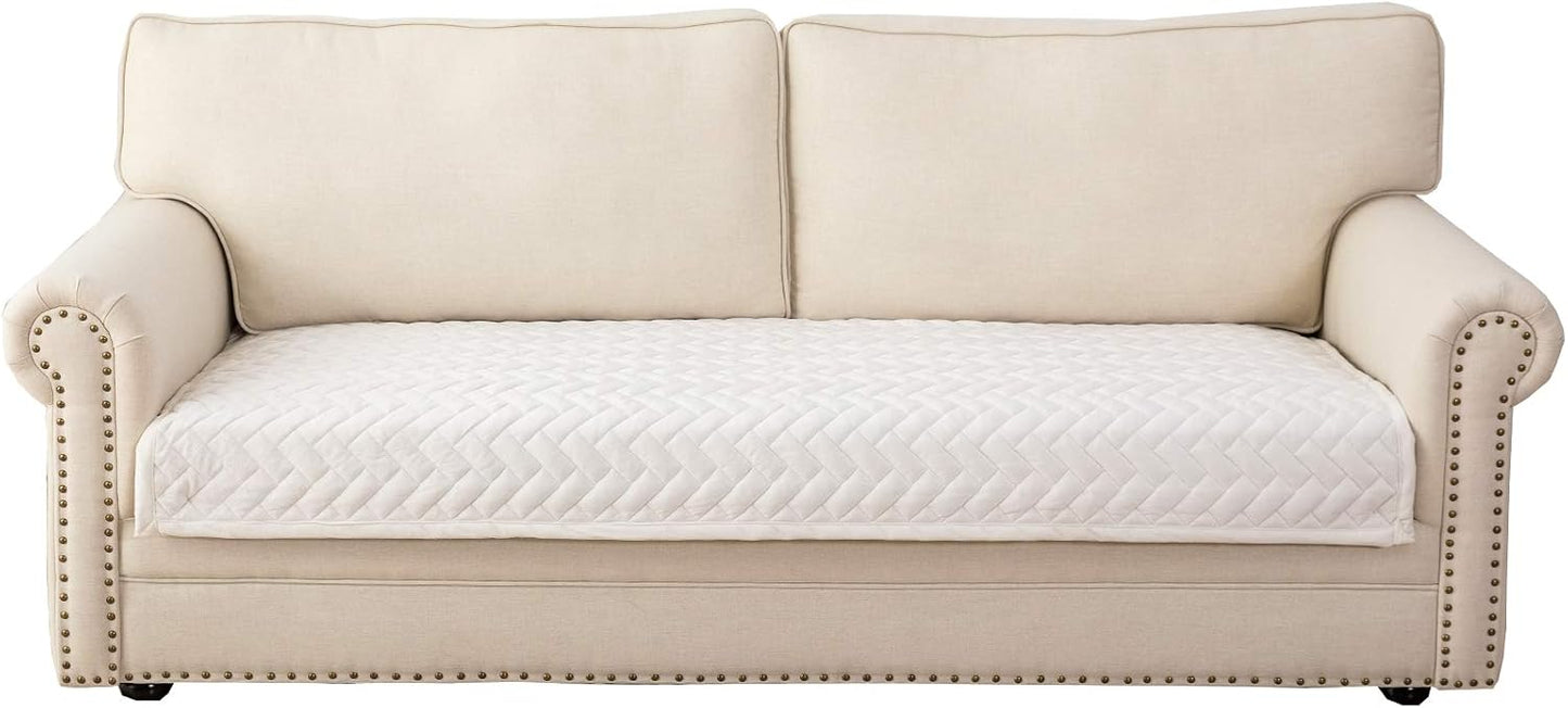 Eismodra Couch Cover,Sectional Couch Covers,Sofa Covers for 3 Cushion Couch,Anti-Slip Sofa Slipcovers for Dogs Cats Kids Loveseat Recliner L Shaped Armrest Backrest,White 36''x47''(Only 1 Piece)