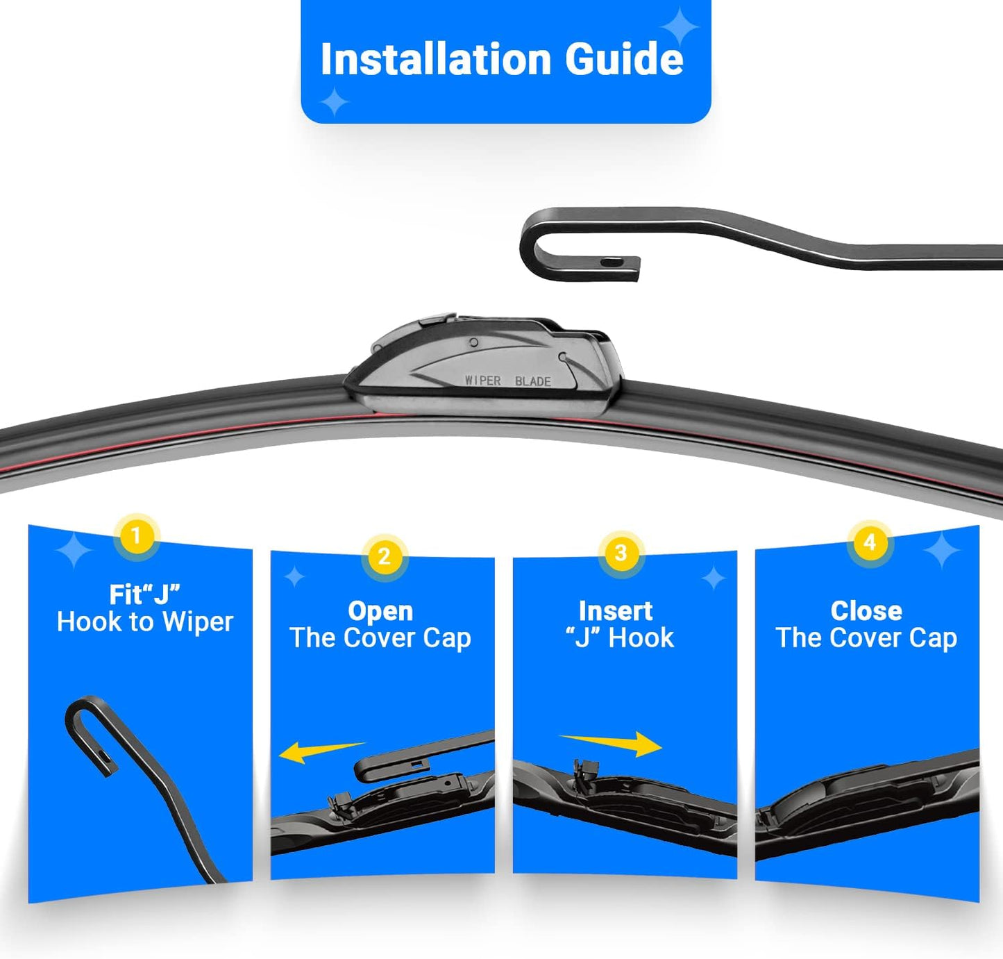Windshield Wiper Blades Replacement for Nissan Rogue 2008 2009 2010 2011 2012 2013 / Nissan Rogue Select 2014 2015 Original Factory Quality Front Rear Wipers Blade Set - 26" 14" 12"