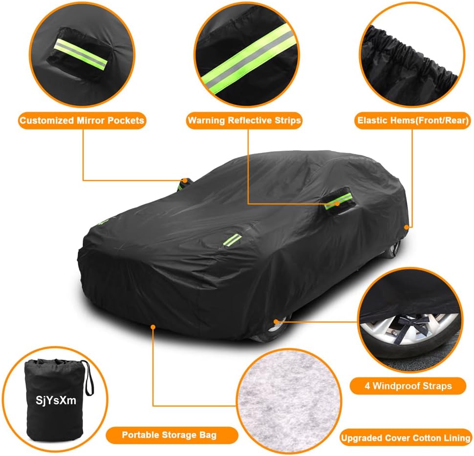 Waterproof Car Cover Compatible with Tesla Model X 2025-2015 | Premium All-Weather Cover with Cotton Lining | Indoor/Outdoor All-Season Protection | Custom Rain Sun Snow Covers