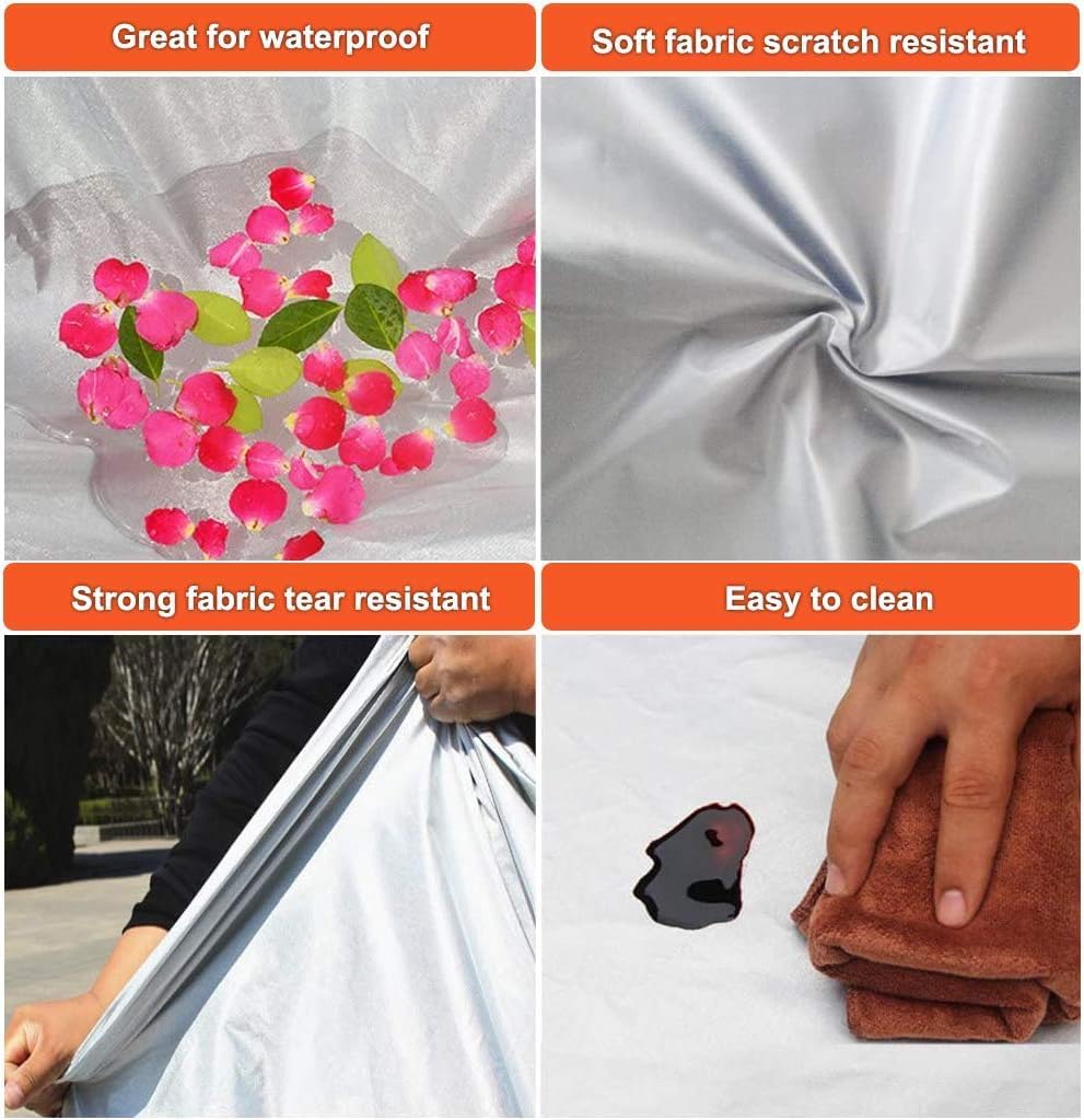 Kayme Car Covers for Automobiles Waterproof All Weather Sun Uv Rain Protection with Zipper Mirror Pocket Fit SUV Jeep Toyota Highlander/Land Cruiser, Honda Pilot,Acura Mdx etc.(191 to 200 Inch) YXL