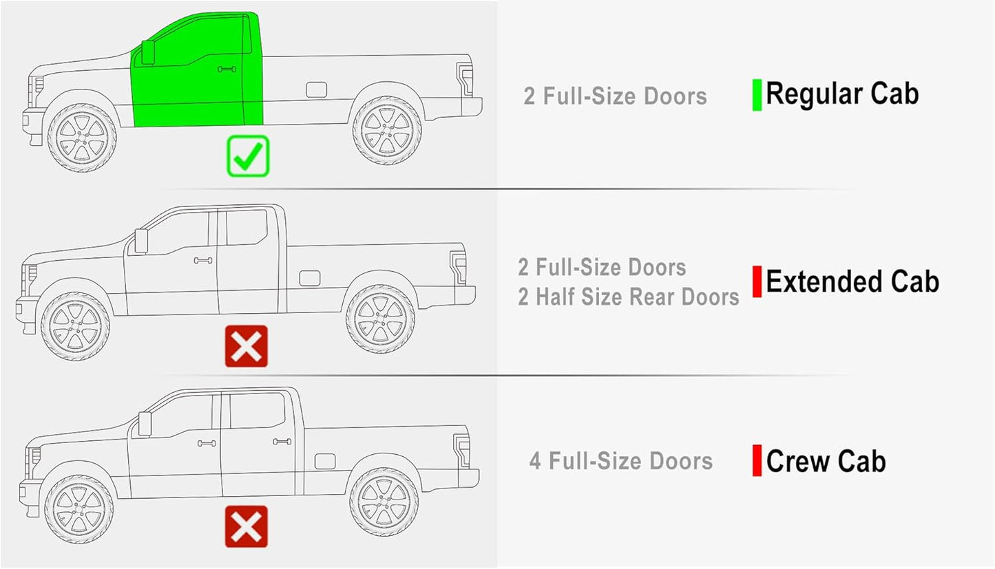 APS Wheel to Wheel Running Boards 5in Compatible with Ford F150 2015-2025 Regular Cab 6.5ft Bed & F-250 F-350 Super Duty 2017-2025 (Nerf Bars Side Steps Side Bars)