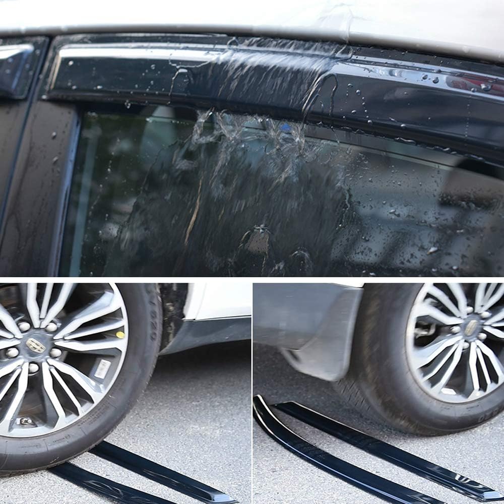 94642 Side Window Wind Vent Deflector,4pcs Outside Mount Style Nice Sun Rain Guards Set,Dark Smoke Window Visors fit for 2011-2020 Mitsubishi Outlander