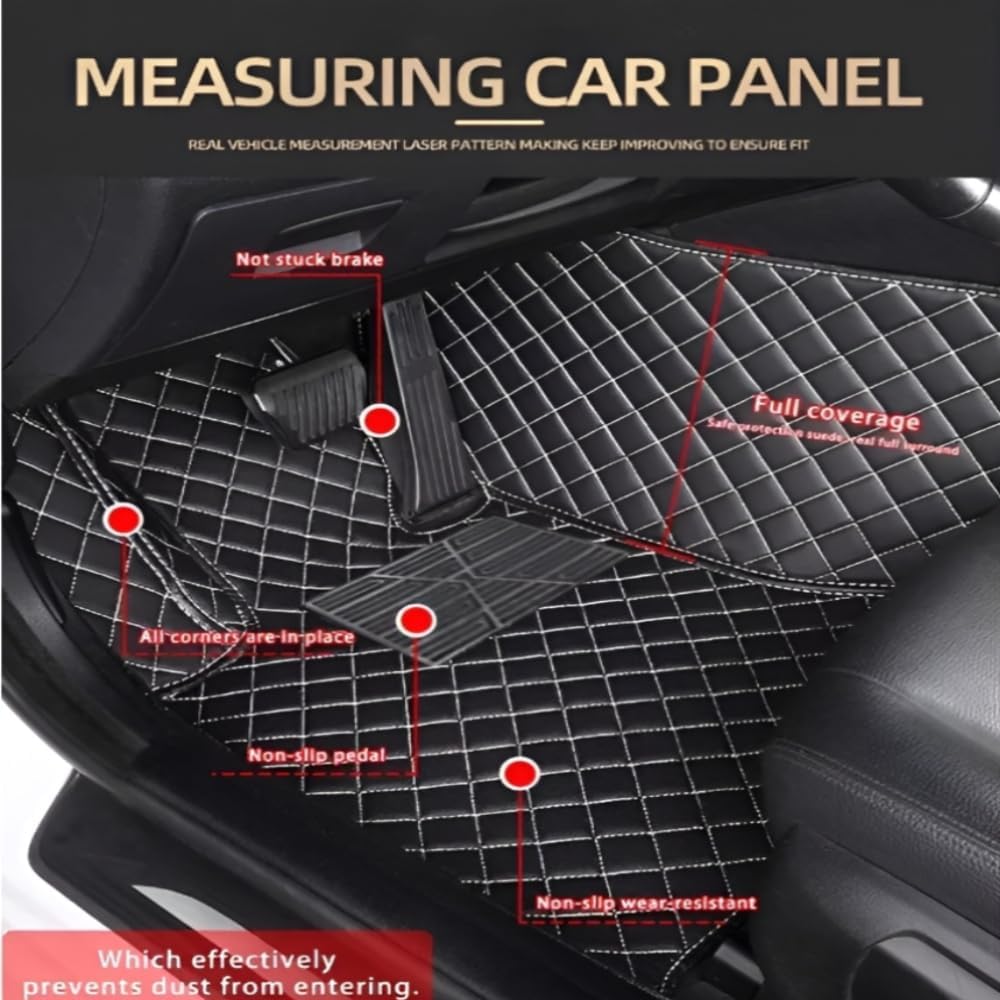 Add Personal Touch to Your Vehicle with IMEISH Customizable Logo Text Car Mats for 99% of vehiclesPads Protection Non-Slip Leather Floor Liners (Yellow and Black Stripes)