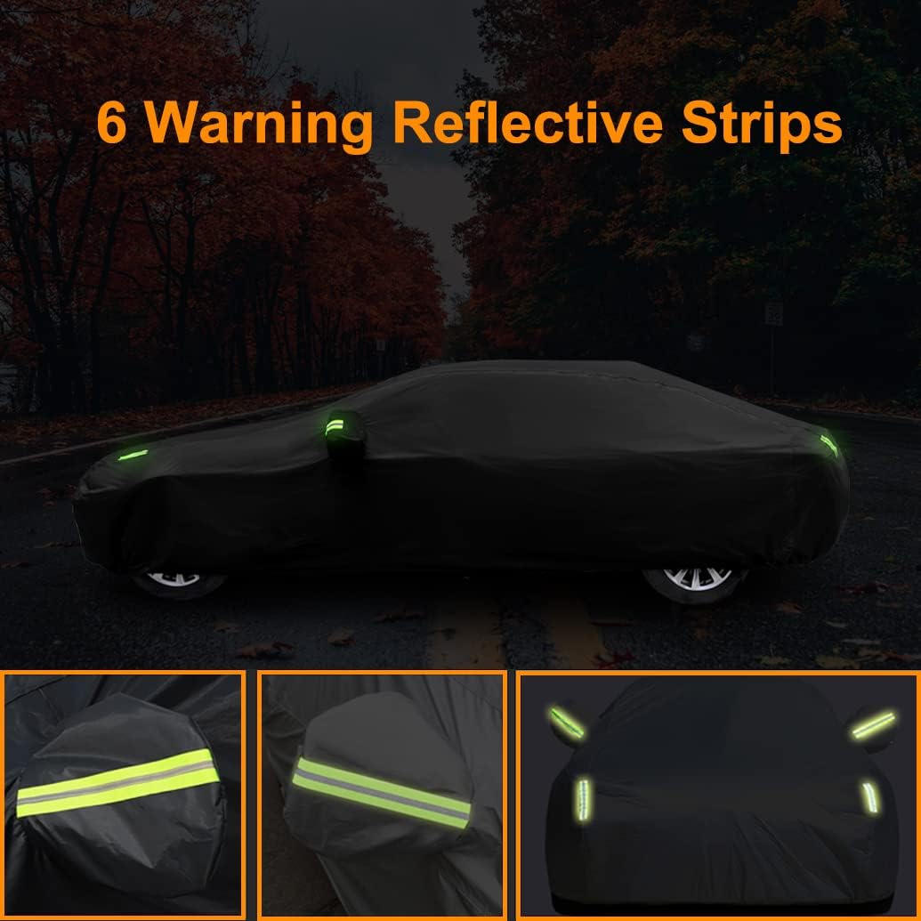 Upgraded Car Cover Compatible with BMW 5 Series(2003-2025) M5 Sedan/ 6 Series(2003-2024) 8 Series(2018-2025) M6 M8, Waterproof Car Covers with Cotton Lining, Outdoor Rain Snow Sun UV Cover