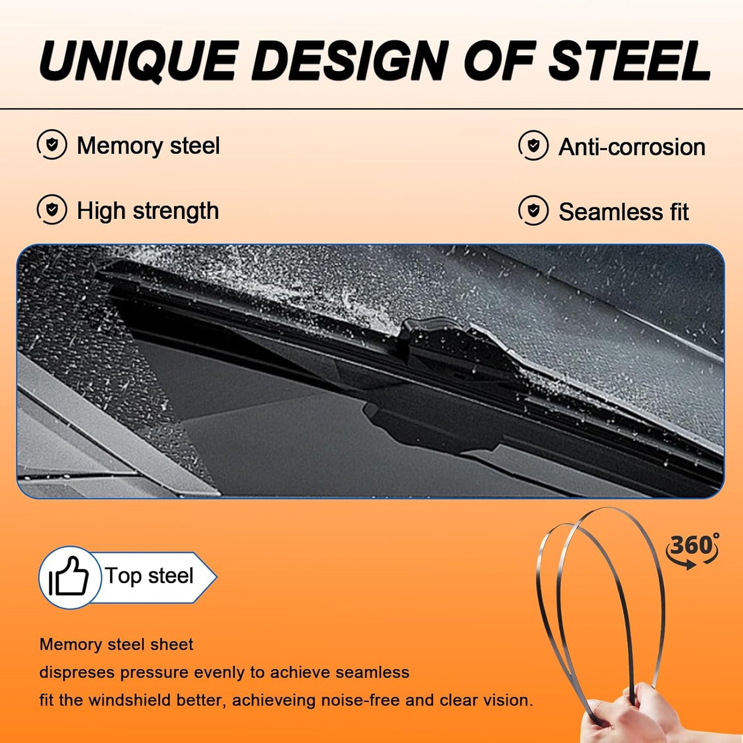 HULADAED® 24''+20''+10'' Windshield Wipers Replacement for GMC Acadia 2023-2017,Silicone Front Rear Wiper blades for MY Car-All Weather & Quiet(3 PACK)
