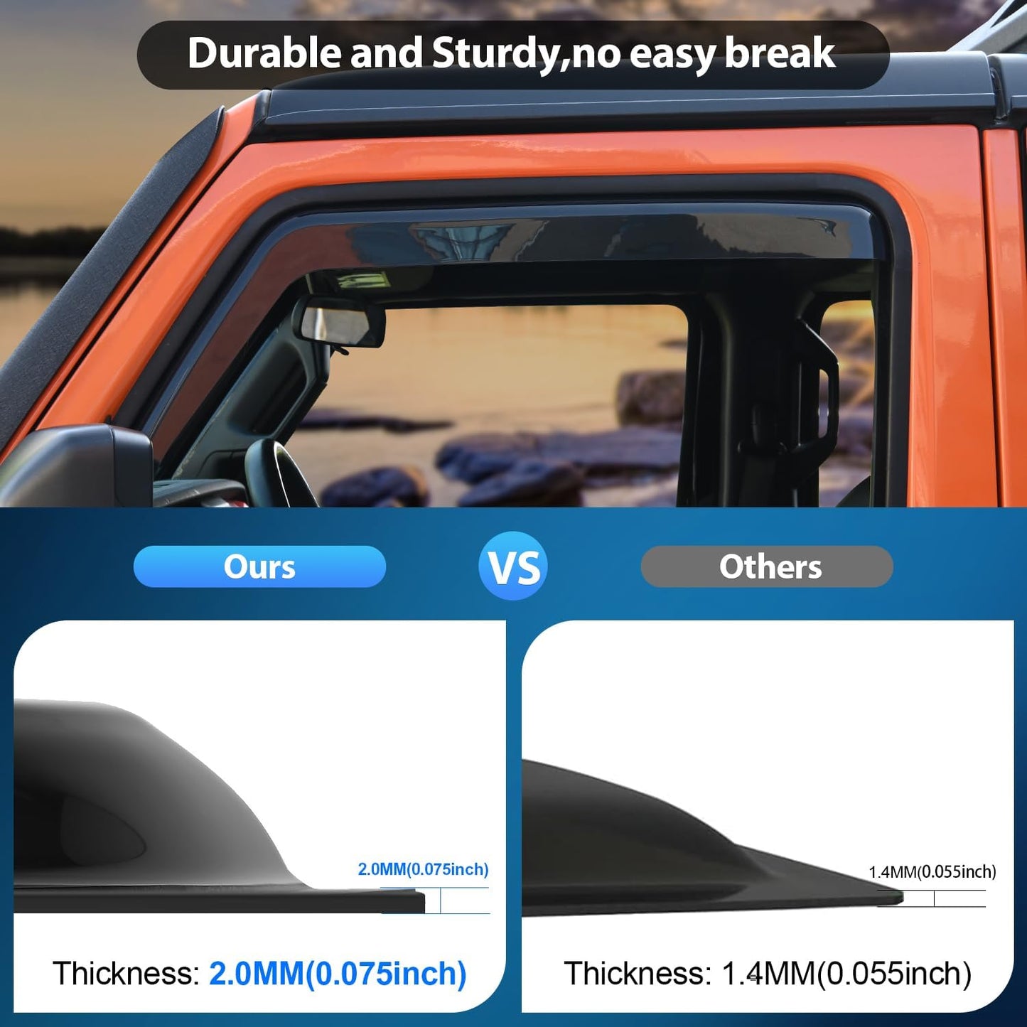 Nilight in Channel Rain Guards for Grand Caravan 2008-2023, Chrysler Town Country 2008 2009 2010 2011 2012 2013 2014 2015 2016, Volkswagen Routan 2009-2012 Window Deflectors, Vent Window Visors-4PCS