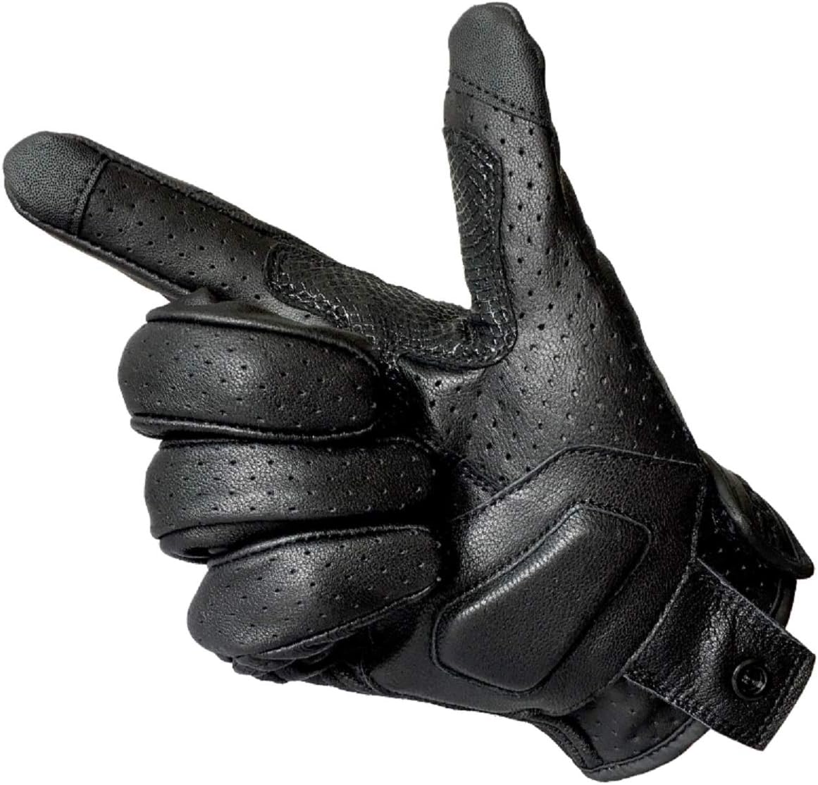 Superbike Updated Full Finger Anti-Slip Motorcycle Gloves Hard Knuckle Perforated Motorcycle Riding Gloves (Updated,Perforated, S)