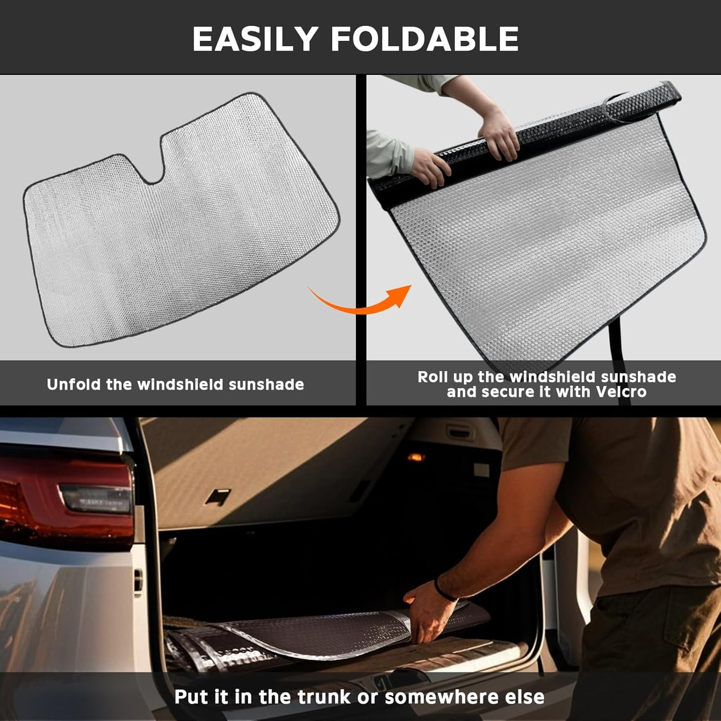 Windshield Sun Shade for KIA Soul 2020-2025 - 5-Layer Bubble Foldable Front Window Shade Sun Visor Accessories - Blocks Heat & UV Rays