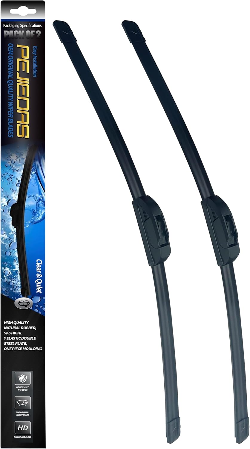 OEM Quality Front Wiper Blades, Replacement for 1997-2006 Jeep Wrangler, OE Original Style (13 Inch + 13 Inch Front Wiper Blades)