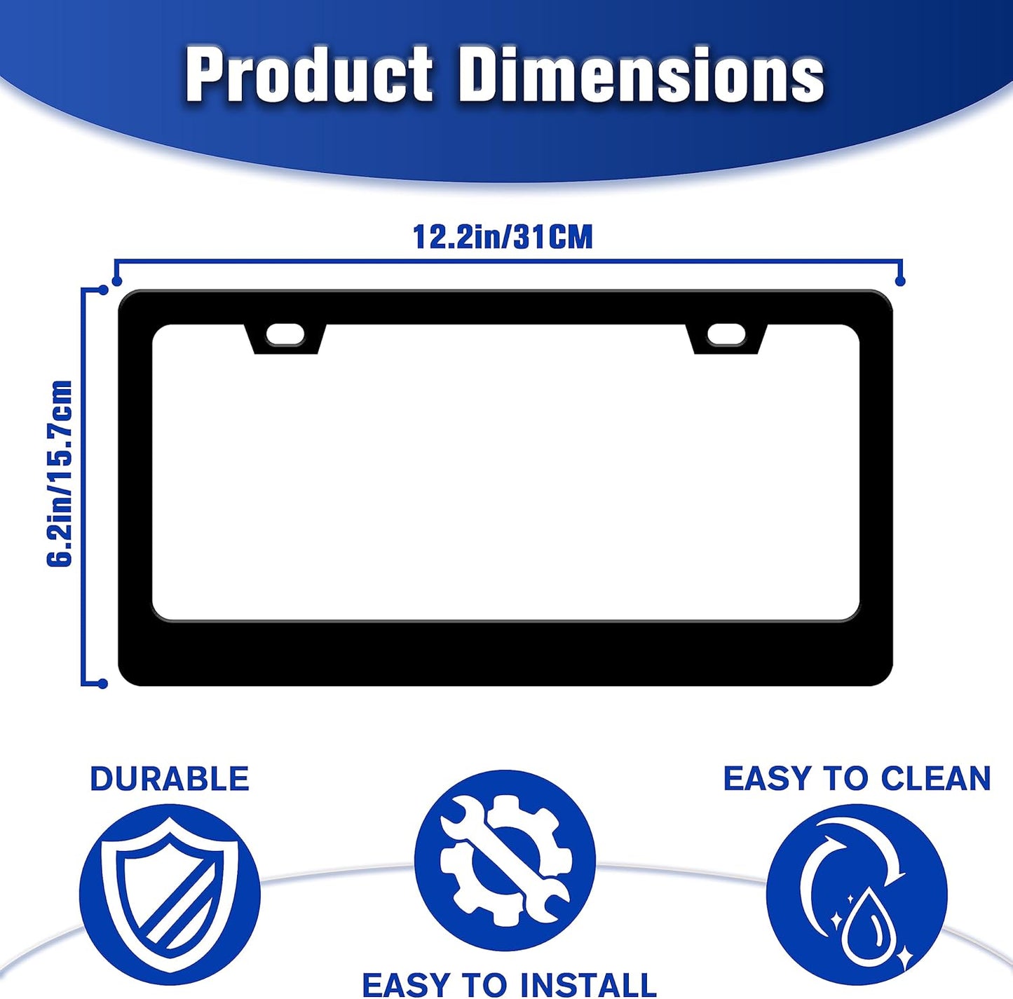 Funny Cat License Plate Frame Pet Cartoon License Plate Holders Stainless Steel Auto Accessory Bracket 2 Hole with Screws Universal Us Car License Plate Frames 6x12 Inch for Women Men