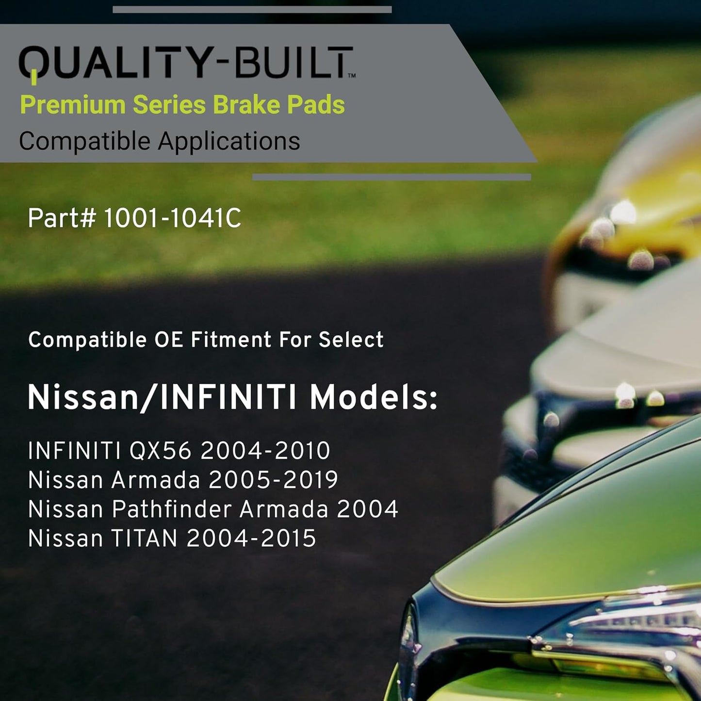 Premium Ceramic Rear Brake Pads (1001-1041C) Replacement for INFINITI QX56 2010-2004, Nissan Armada 2015-2005, Armada 2019-2017, Pathfinder Armada 2004, TITAN 2015-2004