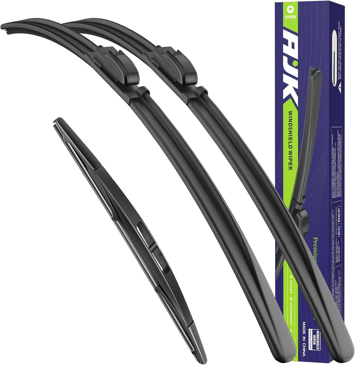 AJK Wiper Blades for Subaru Impreza 2012 2013 2014 2015 2016, 2 Piece All Weather OEM Quality Automotive Replacement Windshield Wiper Blades for My Car