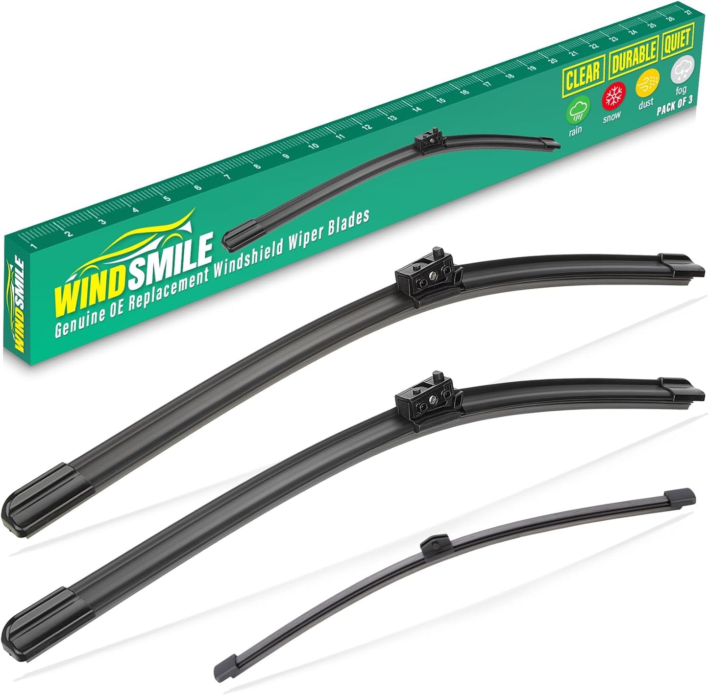 22" 22" 12" Windshield Wiper Blades Replacement for Mercedes-Benz GLC300 GLC43 GLC63 AMG 2020 2021 2022 2023 2024 GLC 300 43 63 AMG S Premium All Weather Front Rear Wipers Set-OEM Quality (Pack of 3)