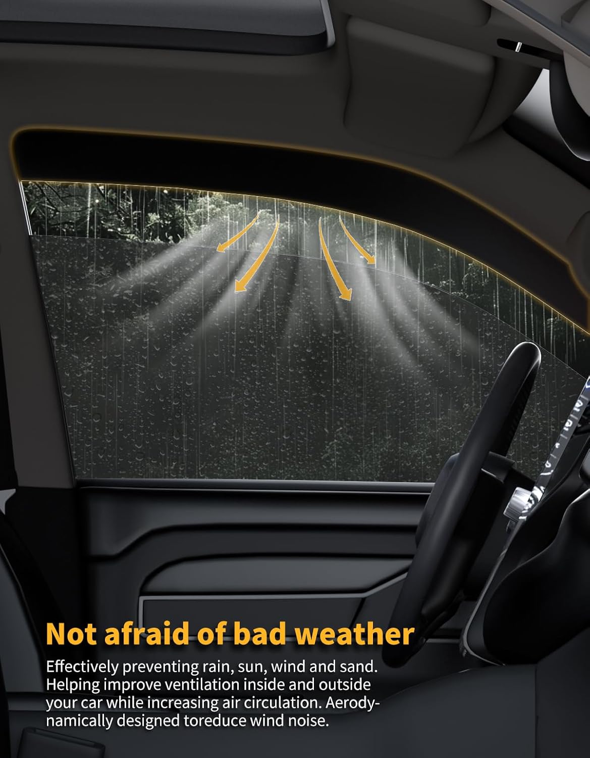 in-Channel Window Rain Guards Fit for Truck Dodge Ram 1500 Crew Cab 2009-2018/Ram 2500&3500 2010-2025 Crew Cab Extra Durable Window Deflectors Window Visors Vent Visors Vent Shades Accessories