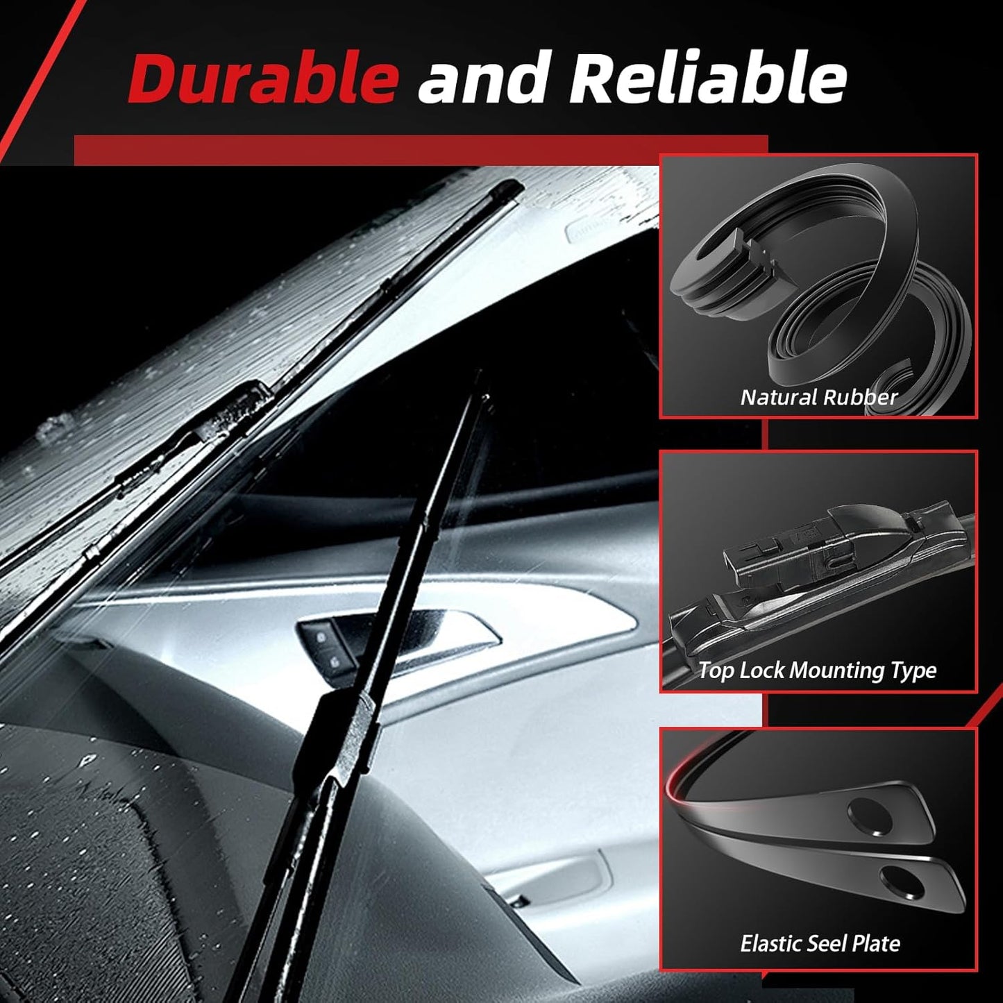 OTUAYAUTO Windshield Wiper Blades - Replacement for Subaru Outback 2020-2024, Front and Rear Wiper Blade, Top Lock - 26"+18"+16" (Pack of 3)