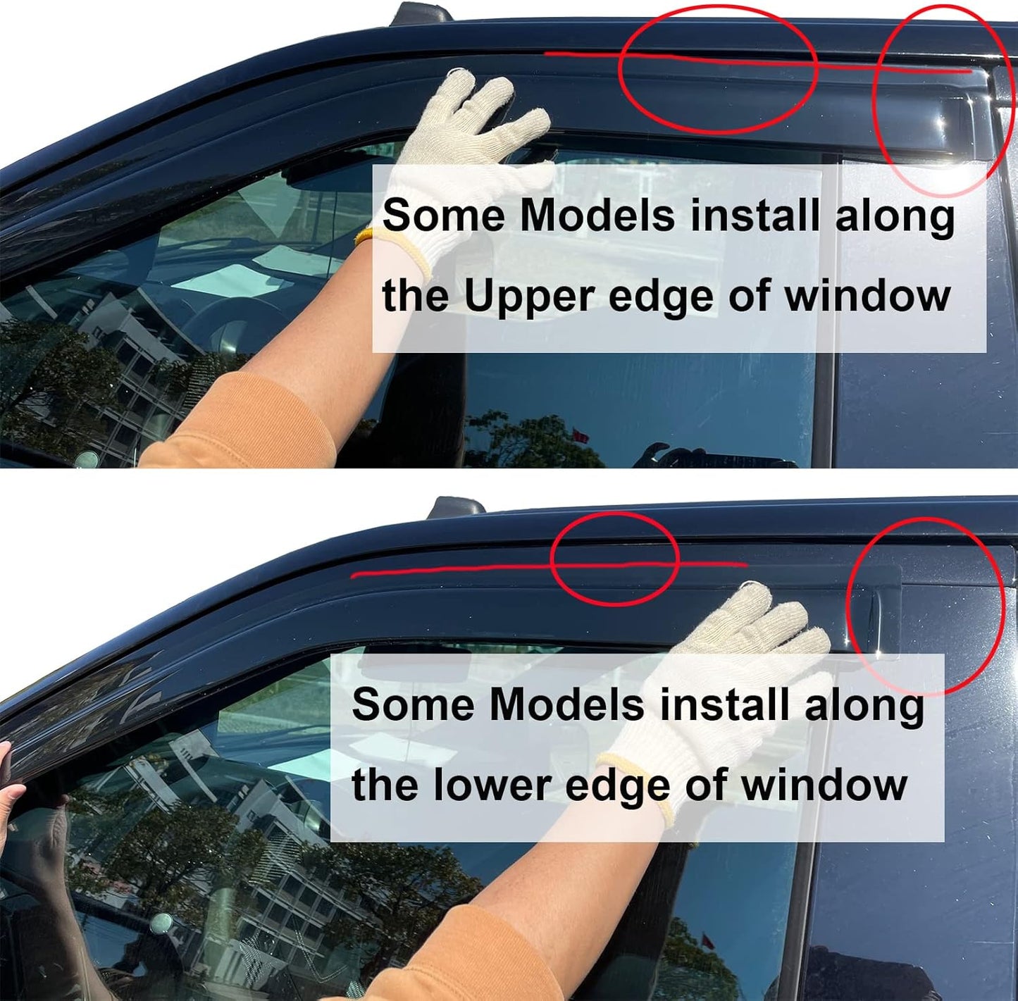 Smoke Side Wind Deflector Rain Guards Compatible with Ford F150/F Super Duty Crew Cab 2015-2025 Window Visor 4pcs 94975