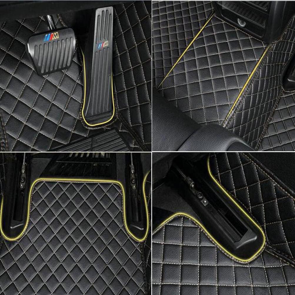 Custom Colors Car Floor Mats Black Pink for 99.9% Sedan SUV Sports， All-Weather Liners Car Floor mat，Luxury Leather Automotive Floor Mats (Blue Stripe,3D Floor Mats)