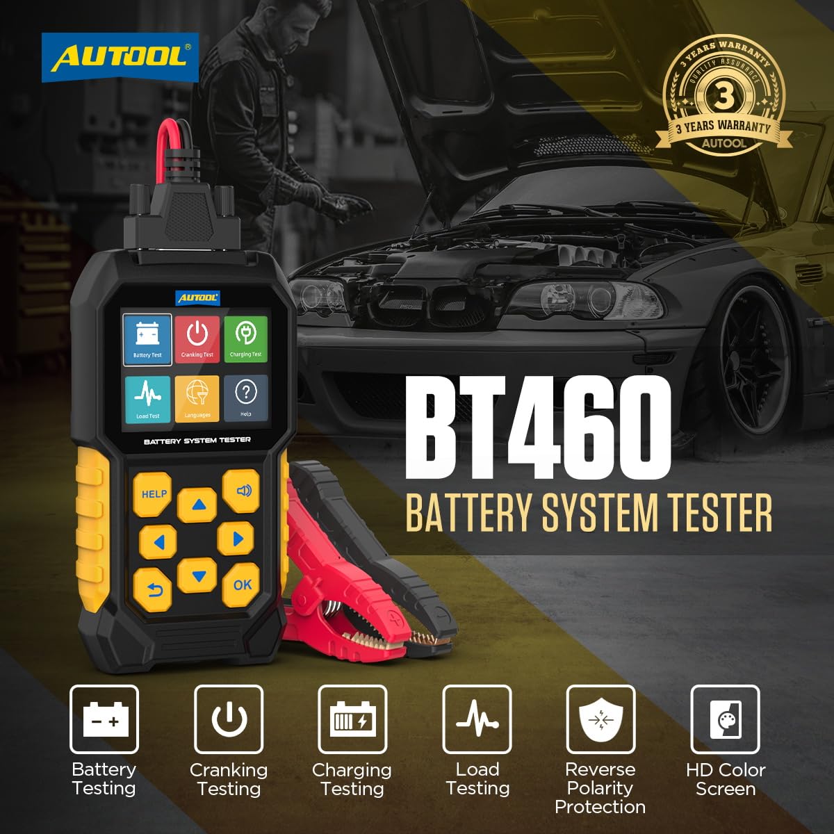 Car Battery Tester 24V 12V Load Tester,Digital Auto Battery Analyzer,30-2000 CCA Automotive Alternator Charging Cranking System Scanner for Motorcycle Car Truck Boat RV Marine ATV SUV Boat Yacht