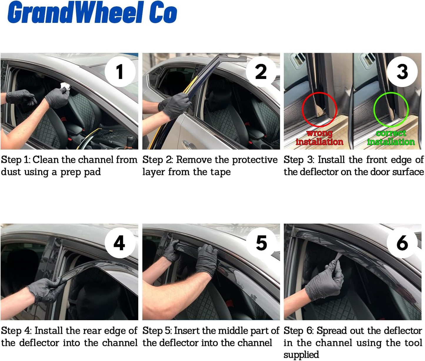 Window Deflectors Smoke Tinted in-Channel Side Window Vent Visor Deflectors Rain Guards Compatible with Ranger 2019-2023 SuperCrew - 4pcs. GW0879