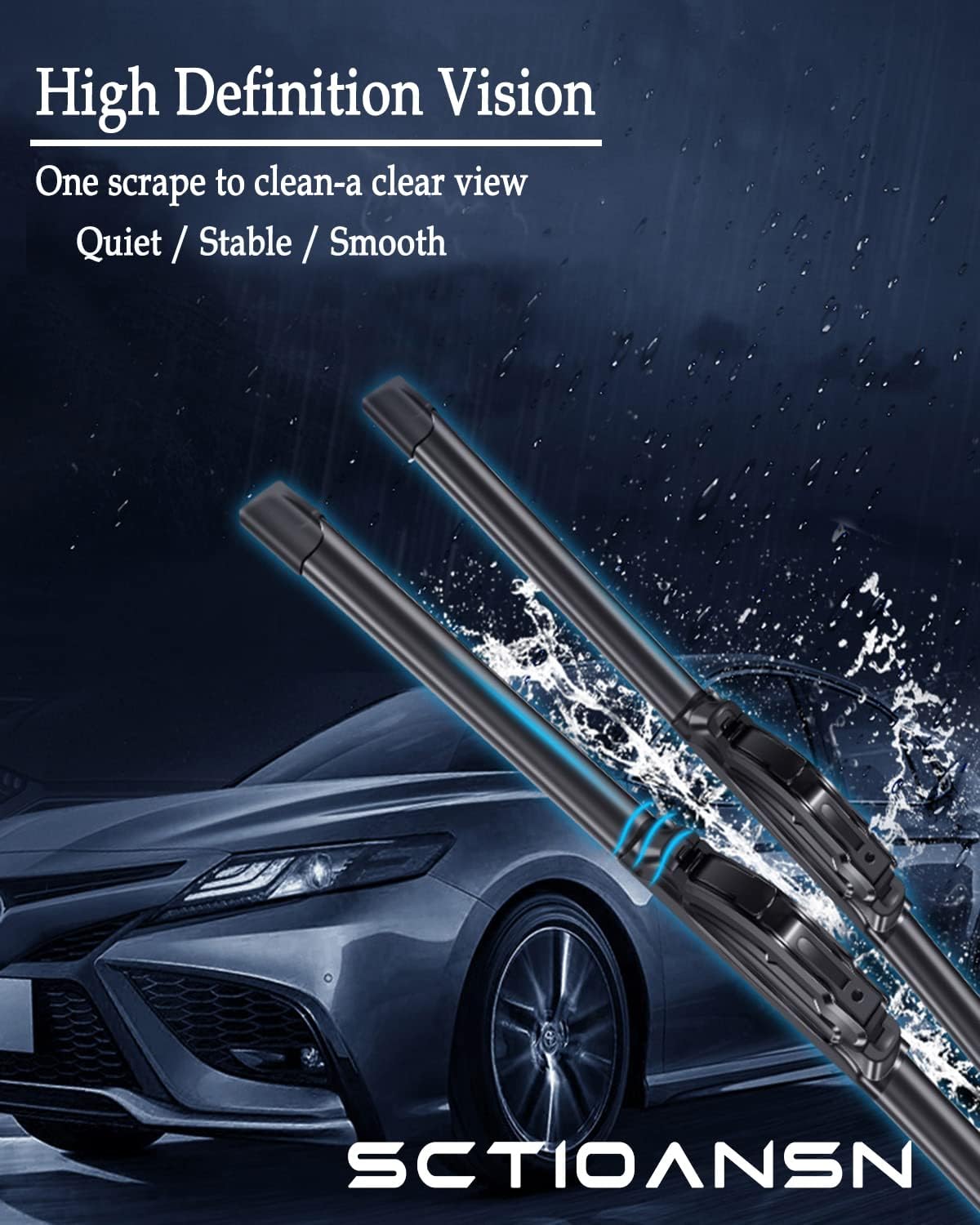 3 Wipers Set for Infiniti QX70 2014-2017, Windshield Wiper Blades Original Equipment Replacement Front and Rear- 24"/19"/14B" (Pack of 3) J- HOOK