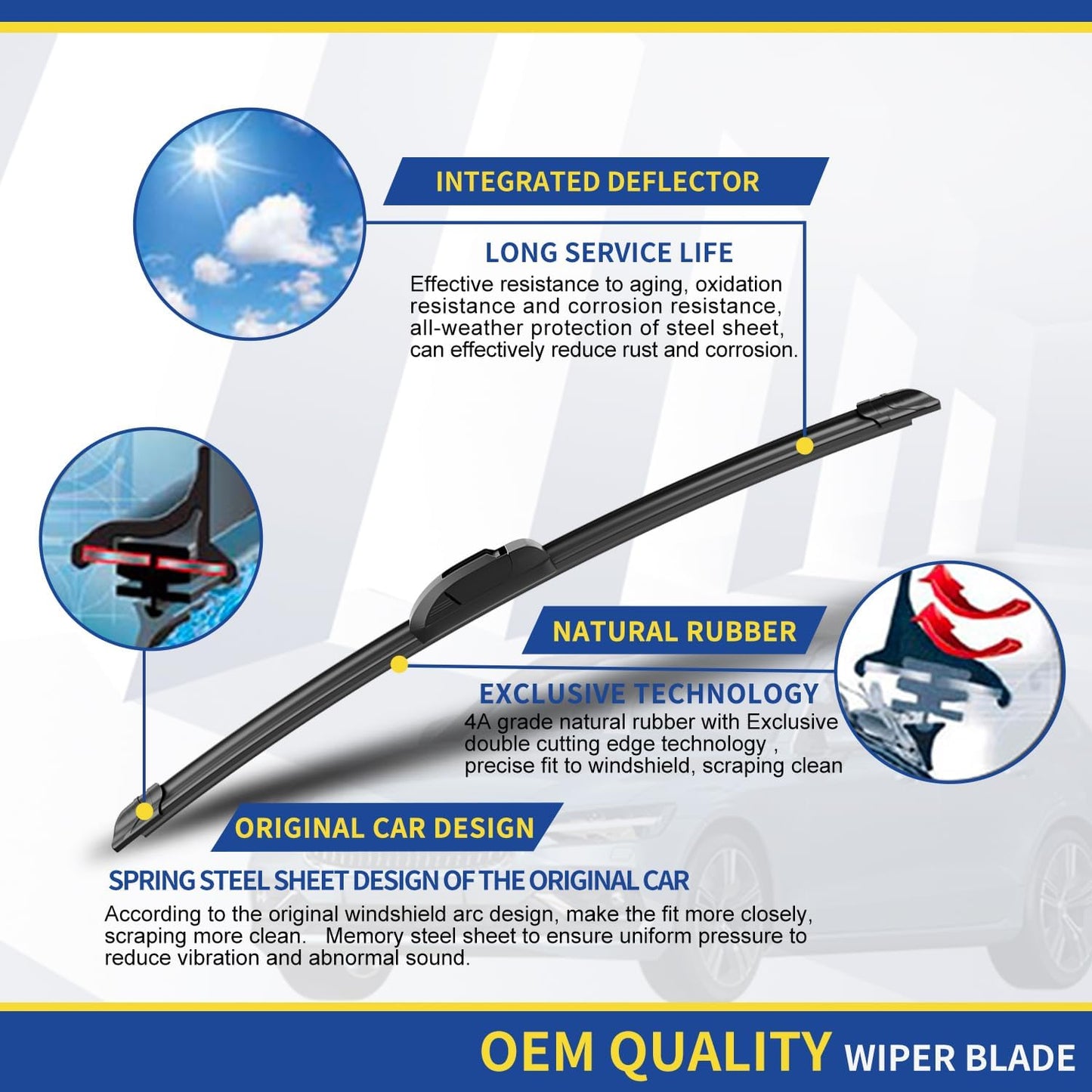 3 Wipers Factory Replacement For Subaru Crosstrek 2013-2017 XV Crosstrek 2013-2015 Impreza 2012-2016 Nissan Murano 11-2016 Windshield Wiper Blades Set 26"+16"+12"(Set of 3)