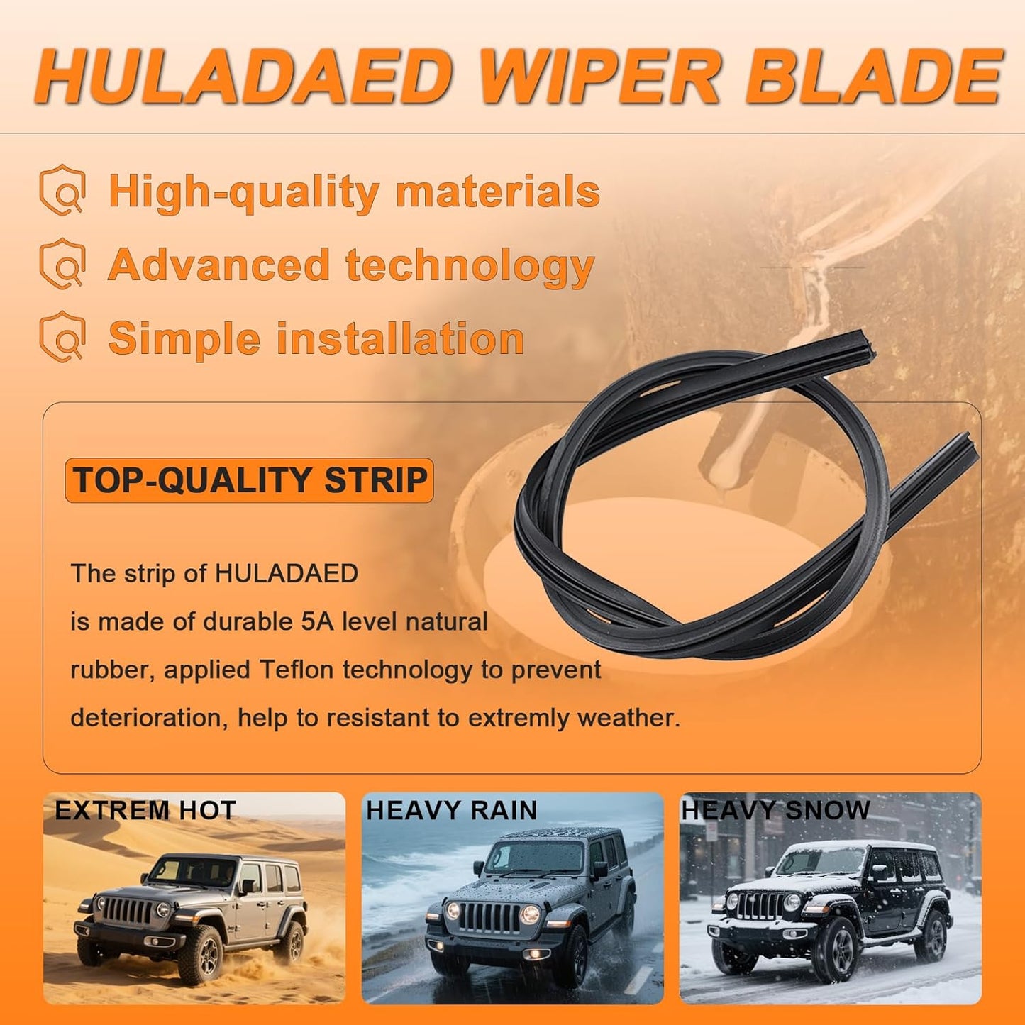 HULADAED® 24'' 20''10'' Windshield Wipers Replacement for Kia Soul 2023 2022 2021 2020,Silicone Front Rear Wiper blades for MY Car-All Weather & Quiet(3 PACK)