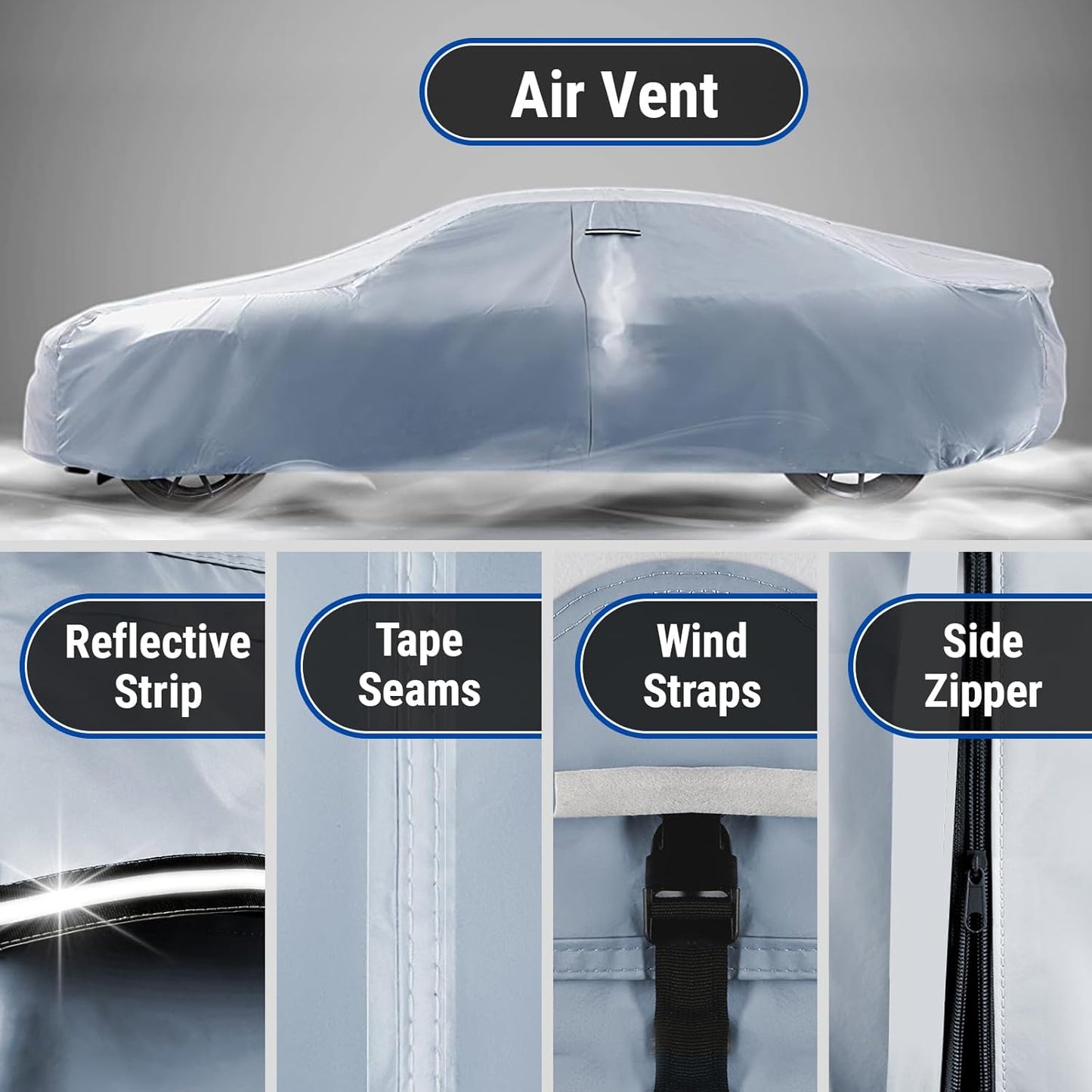 iCarCover Premium Car Cover for 1968-1972 Pontiac GTO Heavy Duty Waterproof All-Weather Automobiles Custom Fit Indoor Outdoor UV Snow Protection Covers with Straps and Bag