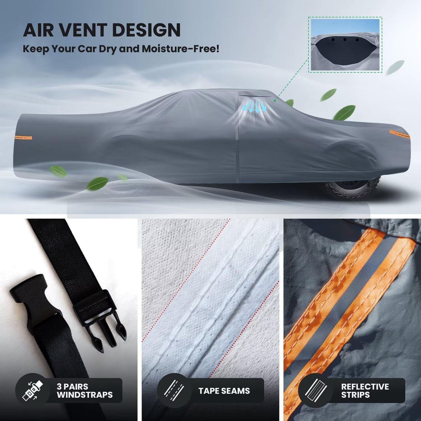Waterproof Ford Crown Victoria(1991-2010) Car Cover with Breathable Vents, [2025 Upgrade] Premium Covers with Cotton Liner and Zipper Door, Sun Rain Snow Dust Uv Protection.(Gift with Towel)