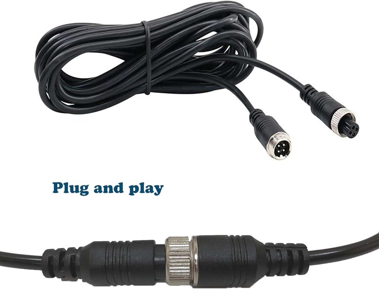 67FT Backup Camera Wire,Car Video Systems,Shock Extension,4Pin Aviation Video Extension Cable CCTV Rear View Camera(67FT/20m)