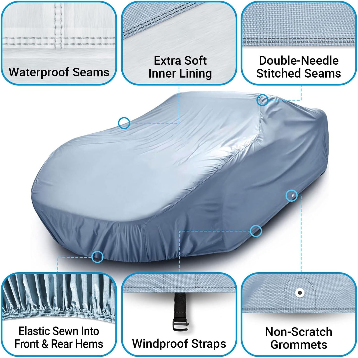 iCarCover Premium Car Cover for 1981-1982 Pontiac J2000 Heavy Duty Waterproof All-Weather Automobiles Custom Fit Indoor Outdoor UV Snow Protection Covers with Straps and Bag