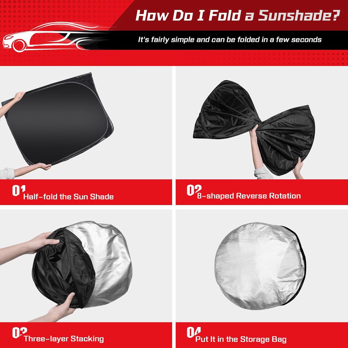 ARISMOTOR Windshield Sun Shade for Kia NIRO 2017-2024, Custom Fit Foldable Front Window Sunshade Sun Visor Protector, Block UV Rays Keep Your Car Cooler