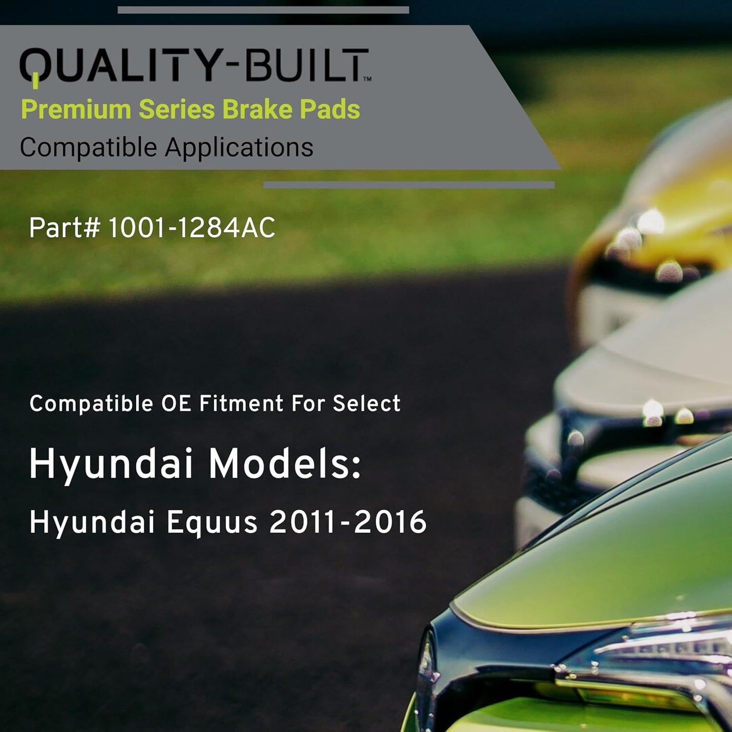 Premium Ceramic Rear Brake Pads (1001-1284AC) Compatible with Hyundai Equus 2011-2016
