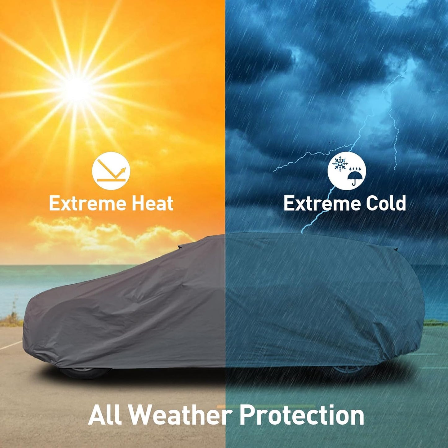 DaShield Ultimum Series Supreme Car Cover for Jeep Compass 2007-2023 Crossover SUV 4-Door All Weather Protection Semi Custom Fit Dust, Sun, Snow, Rain, Hail Protection Outdoor / Indoor