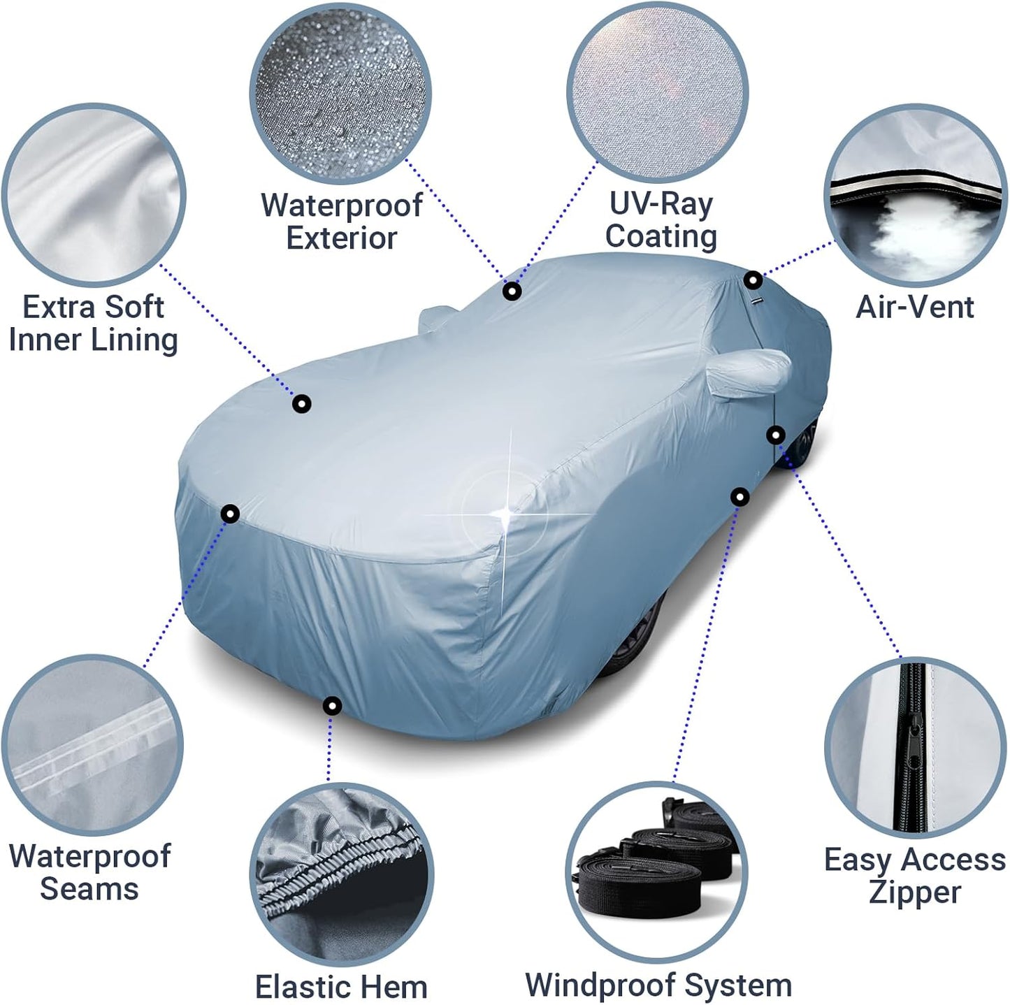 iCarCover Premium Car Cover for 1998-2002 Pontiac Trans AM Heavy Duty Waterproof All-Weather Automobiles Custom Fit Indoor Outdoor UV Snow Protection Covers with Straps and Bag