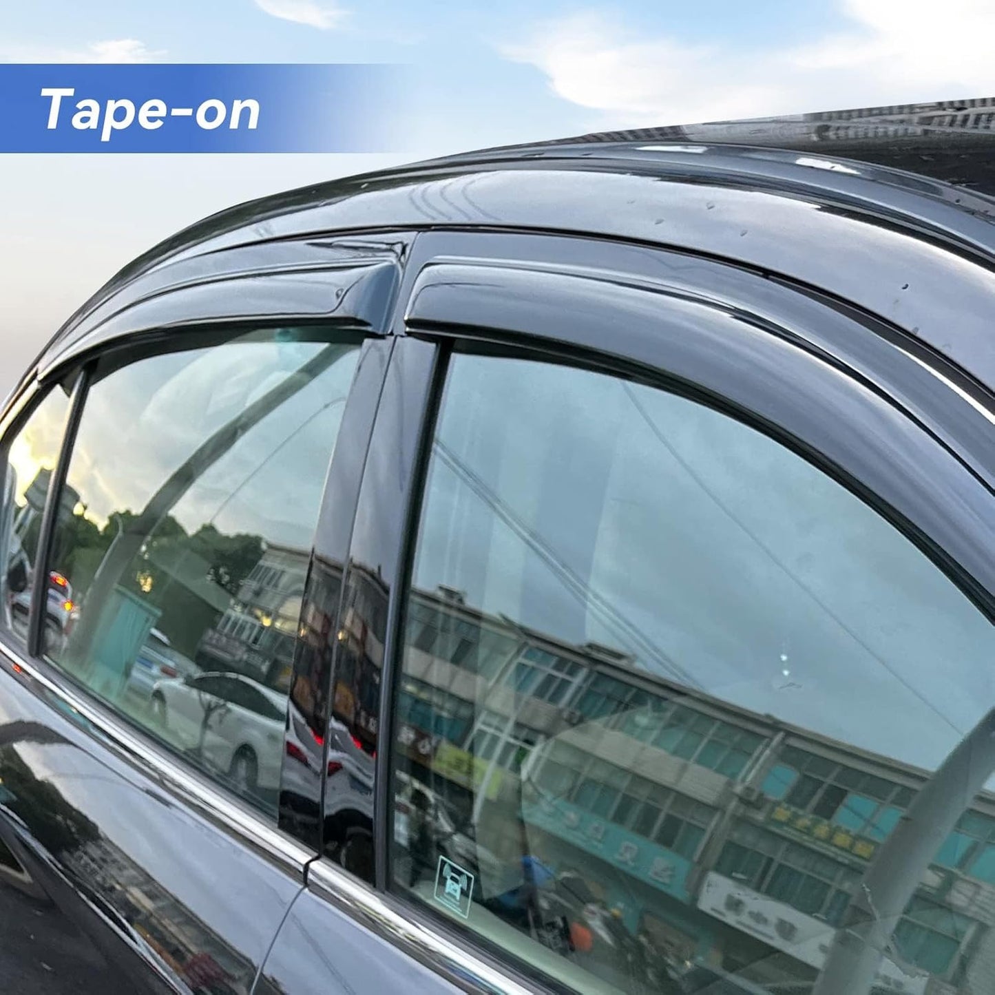 Window Visors Rain Guards for Honda Civic 2001 2002 2003 2004 2005, Out-Channel Window Vent Wind Deflectors Visors Shades for 01-05 Civic 4-Door Sedan